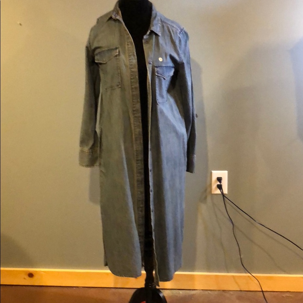 Long denim jacket